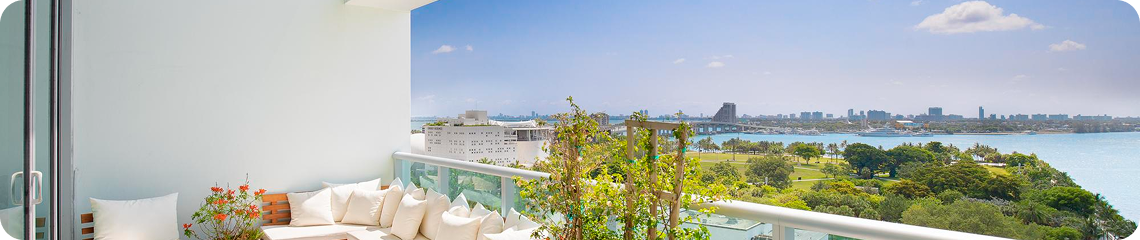 Luxury hotel balcony with sea view