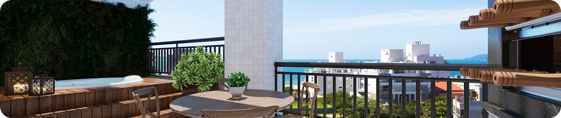 Hotel balcony with table and chairs