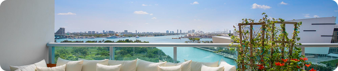 Luxury hotel balcony with sea view